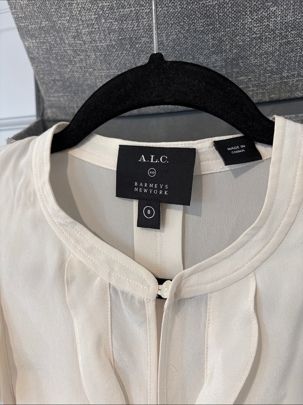 A.L.C x Barney’s Cream Mendel Silk Ruffle Blouse 8 - Picture 2 of 6